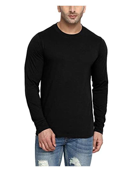 Decrum Mens Long Sleeve Shirts - Soft Casual Round Neck Full Sleeves Ringer Tees