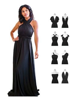 Belle's Design Women's Infinity Bridesmaid Dress with Bandeau top Evening Transformer Maxi Regular and Plus Size