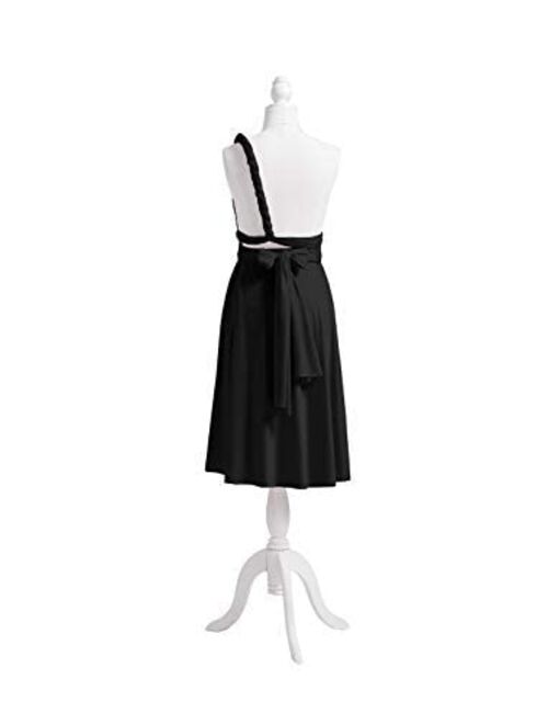 72STYLES Women's Convertible Dress Short Infinity Dress Transformer Multiway Wrap Dress for Bridesmaid