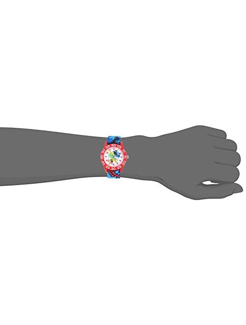 Disney Kids' Plastic Time Teacher Analog Quartz Nylon Strap Watch