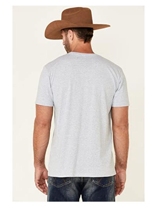 Cinch Men's Heather Light Grey Circle Logo Shor T Sleeve T-Shirt