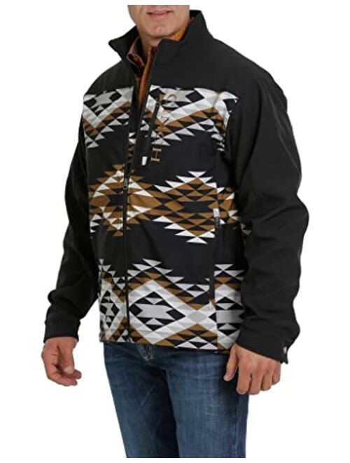 Cinch Men's Grey Logo Textured Zip-Front Bonded Jacket