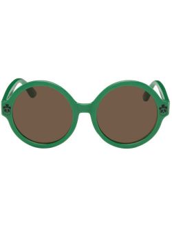 MINI RODINI Kids Green Round Sunglasses