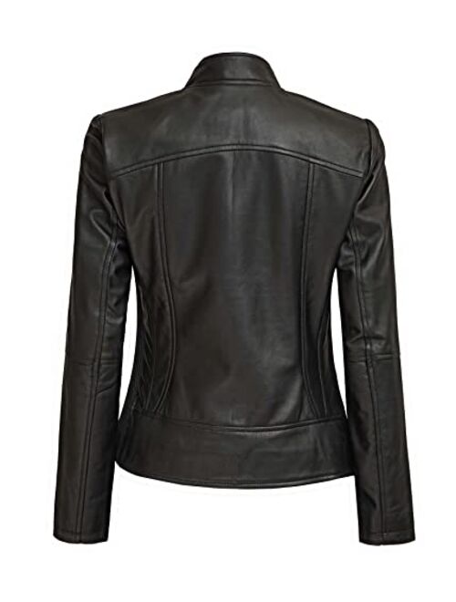 Decrum Women Leather Jacket - Real Lambskin Leather Jackets For Women