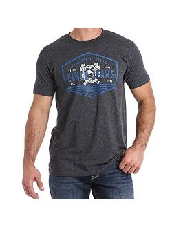 Men's Shield Heathered Cotton-Poly Jersey Tee