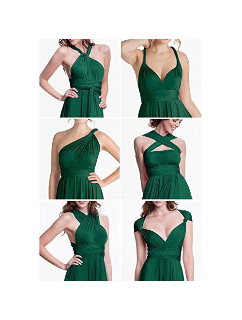 Olemek Women Transformer Evening Long Prom Dress Convertible Multi-Way Twist Wrap Bridesmaid Maxi Party Infinity Dress with Bandeau