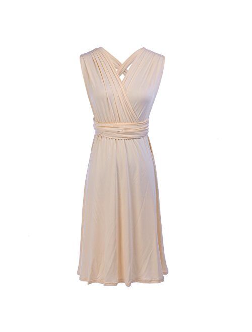 Iwemek Womens Transformer Convertible Multi Way Wrap Evening Dress Halter Wedding Formal Party Cocktail Long Prom Gown