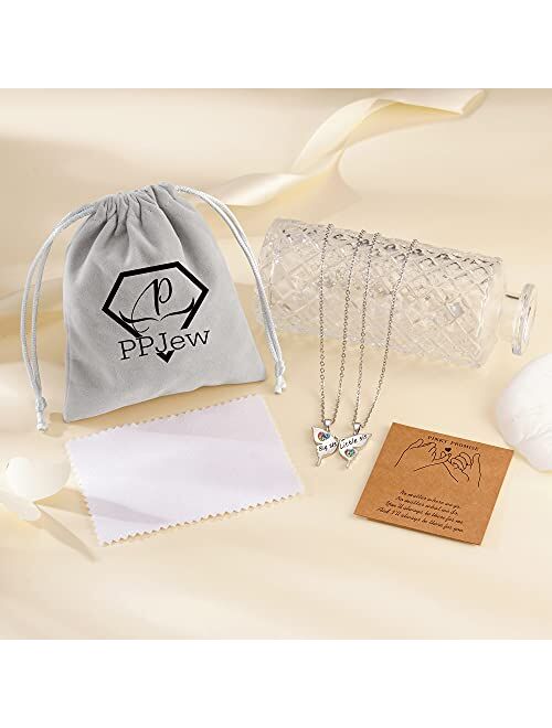 PPJew Butterfly Sister/Friendship Necklace for Big Sister Little Bestie BFF Pendant Necklaces Matching Relationship Necklace for Girls Women Best Friend