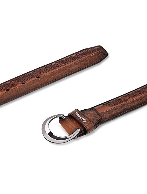 CUADRA men's urban belt in bovine leather with laser details oxford