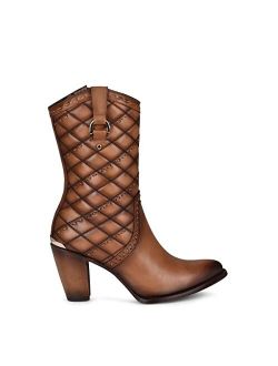Women's Boot in Bovine Leather with Zipper Brown