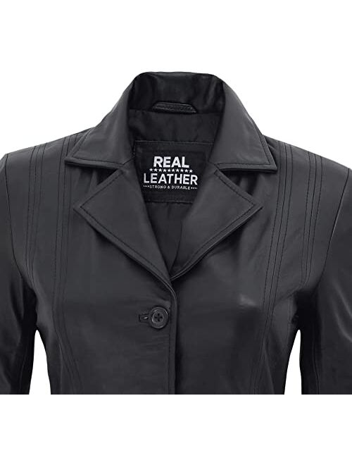Decrum Leather Coats For Women - Real Lambskin Leather Blazer Jacket For Womens