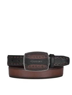 Men's Cowboy Belt in Genuine Deer Leather Brown