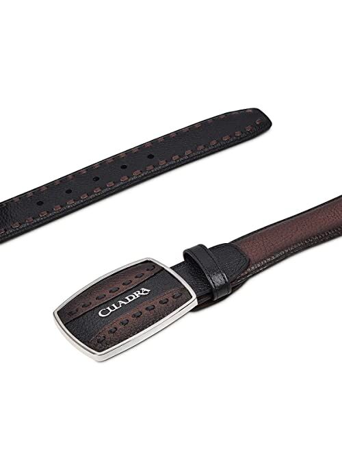 Cuadra Men's Cowboy Belt in Genuine Deer Leather Brown