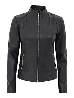 Black Leather Jackets For Women - Real Lambskin Biker Leather Motorcycle Jacket