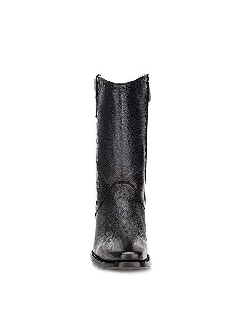 Cuadra Men's Boot in Genuine Deer Leather with Zipper Black