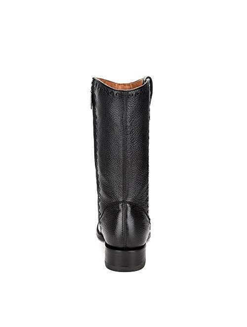Cuadra Men's Boot in Genuine Deer Leather with Zipper Black