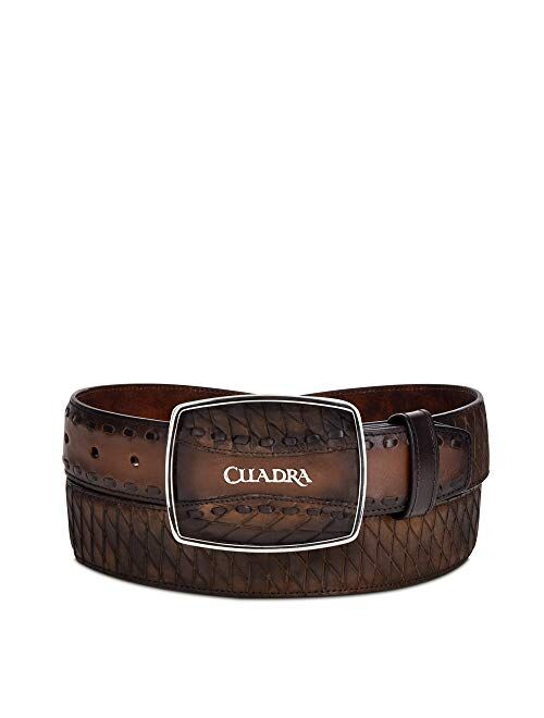 CUADRA Men's Cowboy Belt in Genuine Leather Brown