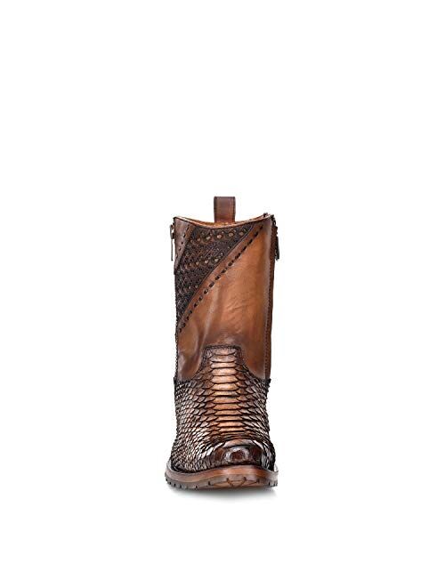 CUADRA Men's Boot in Genuine Python Leather and Bovine Leather with Zipper