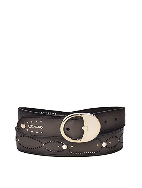 CUADRA women's casual belt in bovine leather with studs oxford