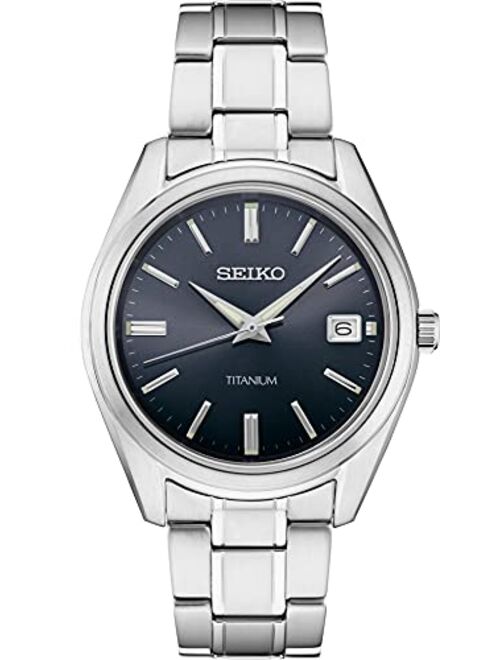 SEIKO Men's Essential TI DRK Blue Dial Watch