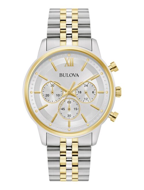 Bulova Men's Classic Chronograph Two-Tone Stainless Steel Bracelet Watch 41mm, Created for Macy's