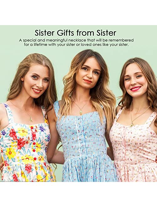 CERSLIMO Sister Gifts from Sister, Sister Necklaces for Big Sis Little Sis Middle Sis Broken Heart Pendant Matching Jewelry Sister Birthday Gifts for Women Girls