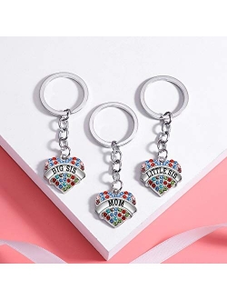 Nzztont Big Sister Little Sister Necklace Set Big Sis Little Sis Matching Jewelry Girls Crystal Heart Pendant Necklace