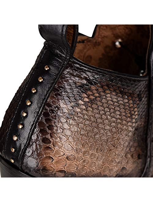 CUADRA Women's Bootie in Genuine Python Leather Black
