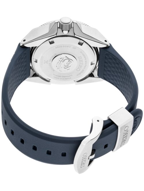 Seiko Men's Automatic Prospex Diver Dark Blue Silicone Strap Watch 45mm