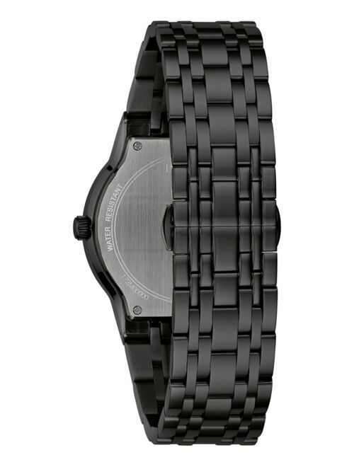 Bulova Men's Classic Diamond (1/20 ct. t.w.) Black-Tone Stainless Steel Bracelet Watch 40mm