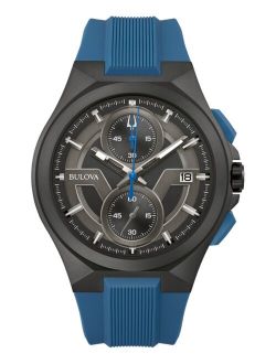Men's Chronograph Maquina Blue Silicone Strap Watch 46mm