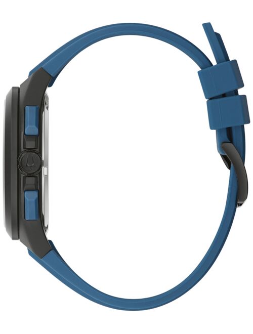 Bulova Men's Chronograph Maquina Blue Silicone Strap Watch 46mm