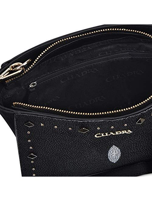 Cuadra Women's Crossbody Bag in Genuine Stingray Leather Black