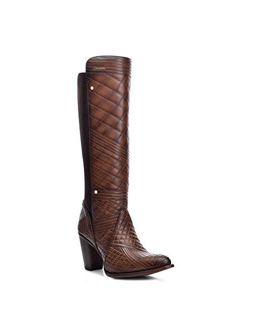 Cuadra Women's Boot in Genuine Leather with Zipper and Elastic Brown