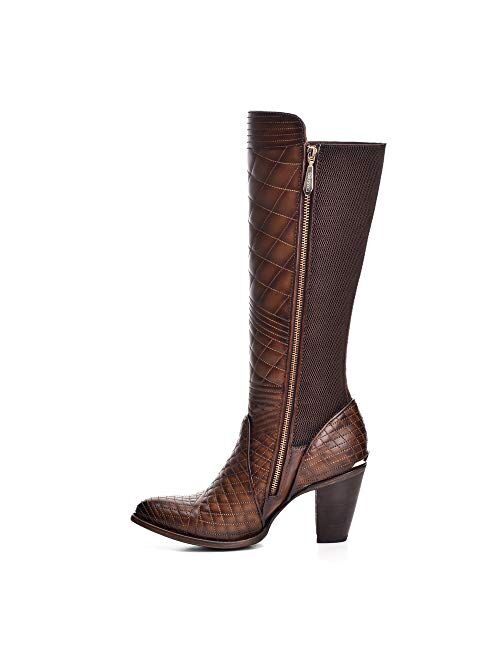 Cuadra Women's Boot in Genuine Leather with Zipper and Elastic Brown