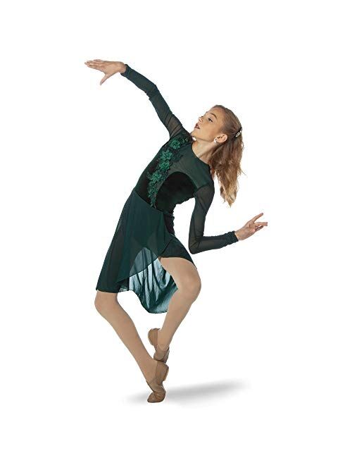 Alexandra Collection Velvet Long Sleeve Skirt Leotard Lyrical Contemporary Dance Dress