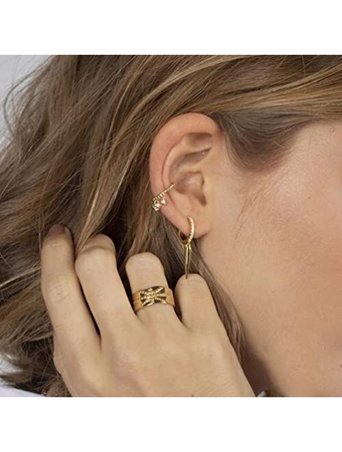 Generic Rivet Stud Earrings Silver 925, Women Men Punk Spikes Dangle Earrings Zirconia Hoop Earrings, Triangle Cone Earrings, Hip Hop Jewelry Gift ( Silver ) VQ333HOFT104