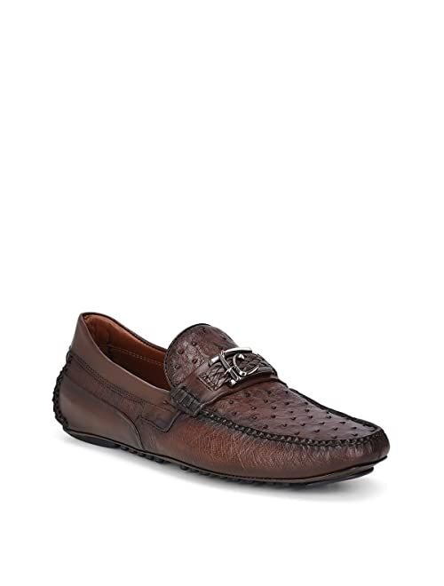 FRANCO CUADRA Men's Driver in Genuine Ostrich Leather 36VAVAV Brown