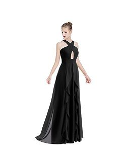 Iwemek Women Transformer Hi Low Evening Long Prom Dress Halter Convertible Multi Way Spaghetti Strap Wedding Cocktail Maxi Gown