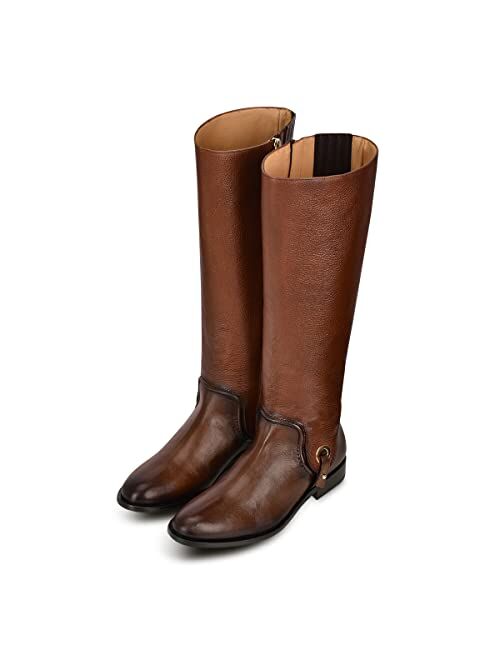 Franco Cuadra women's tall boot in genuine leather brown 88TRGRS