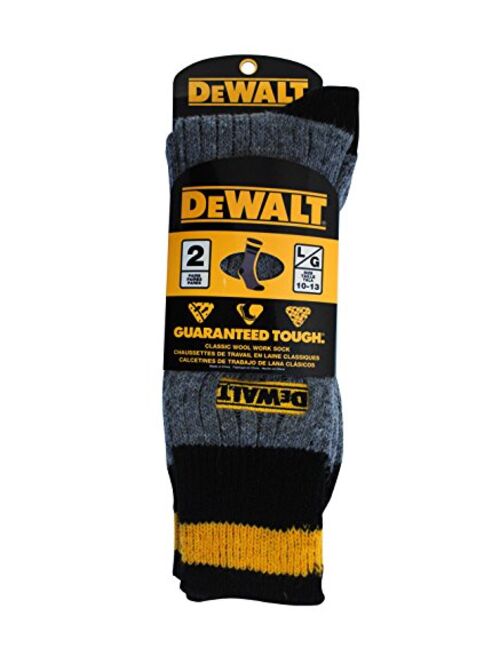 DeWALT Men's 2 Pack Wool Blend Boot Crew Socks