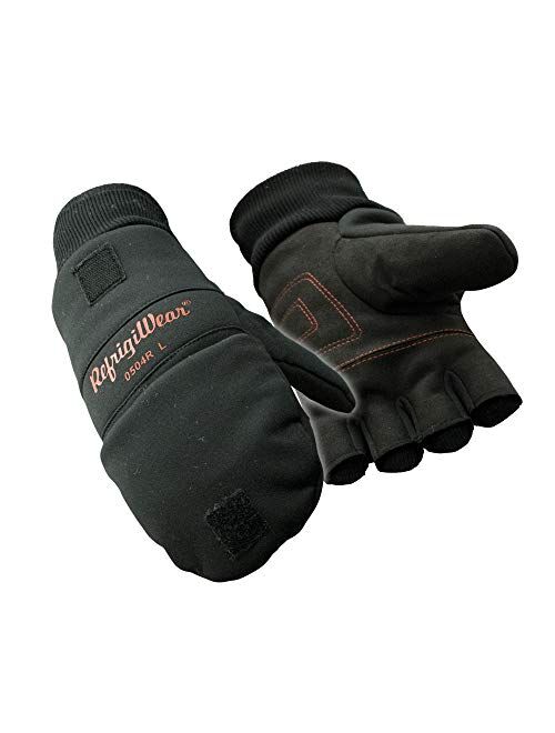RefrigiWear Fleece Lined Fiberfill Insulated Softshell Convertible Mitten Gloves