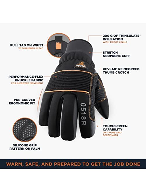 RefrigiWear Thinsulate Insulated PolarForce Gloves with Grip Assist and Performance Flex