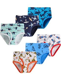 Naivete Baby Soft Cotton Underwear Little Boys Dinosaur Briefs Toddler Shark Undies Children Truck Panties(Pack of 6)