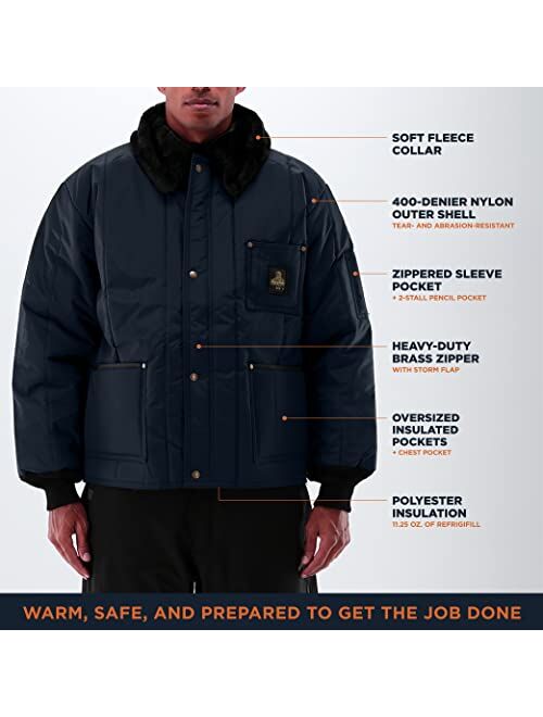 RefrigiWear Men's Iron-Tuff Polar Jacket, Insulated Work Jacket, -50F Comfort Rating