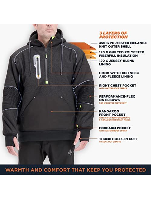 RefrigiWear Extreme Hybrid Insulated Pullover Sweatshirt, Performance-Flex Hoodie