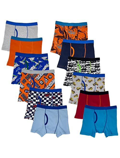 Andrew Scott Basics Boys Big Boys & Toddlers Cotton Knit Underwear Boxer Briefs-Pack of 12