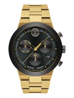 Men's Swiss Chronograph Bold Fusion Gold Ion-Plated Stainless Steel Bracelet Watch 44mm
