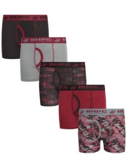 Beverly Hills Polo Club Boys' Underwear - 5 Pack Cotton Boxer Briefs (Size: 4-18)