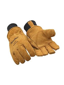 Warm Fleece Lined Fiberfill Insulated Cowhide Leather Work Gloves